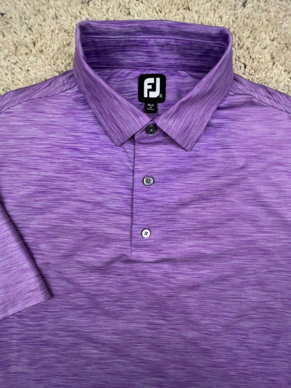Footjoy FJ Purple Striped Polo Shirt Men’s Size XL Fighting Understanding MS
